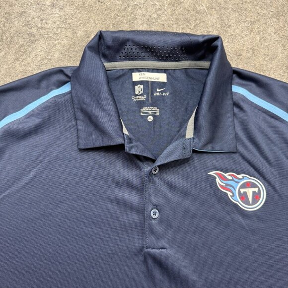 Tennessee Titans Nike Polo Shirt Men XL Blue OnField DRI-FIT Performance - Picture 1 of 14